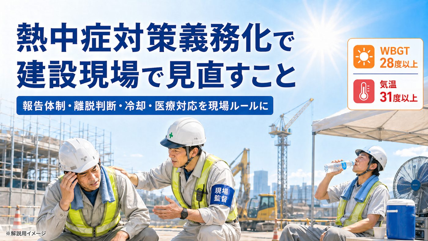 熱中症対策の「体制・手順」義務化で建設現場が直すこと